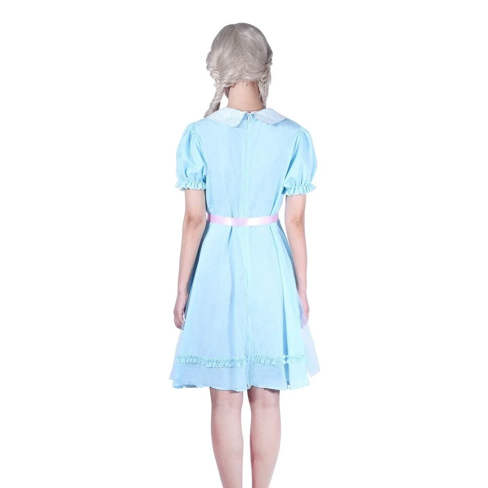 CR ROLECOS Womens Twins Costume Blue Creepy Sister Scary Doll Dress Halloween